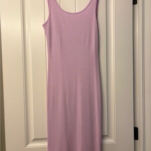 Wilfred Lilac Ribbed Midi Dress